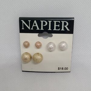 Napier Earrings New Multicolor Set Of 3